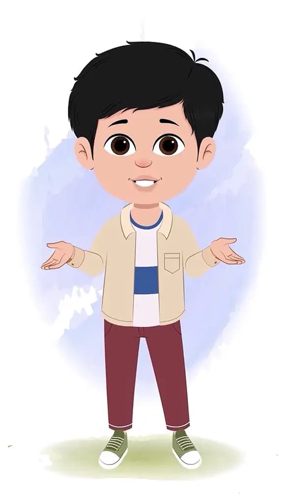 A cool boy talking animated cartoon character aka rahul