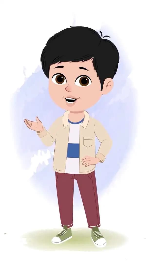 A cool boy talking animated cartoon character aka rahul 3/4