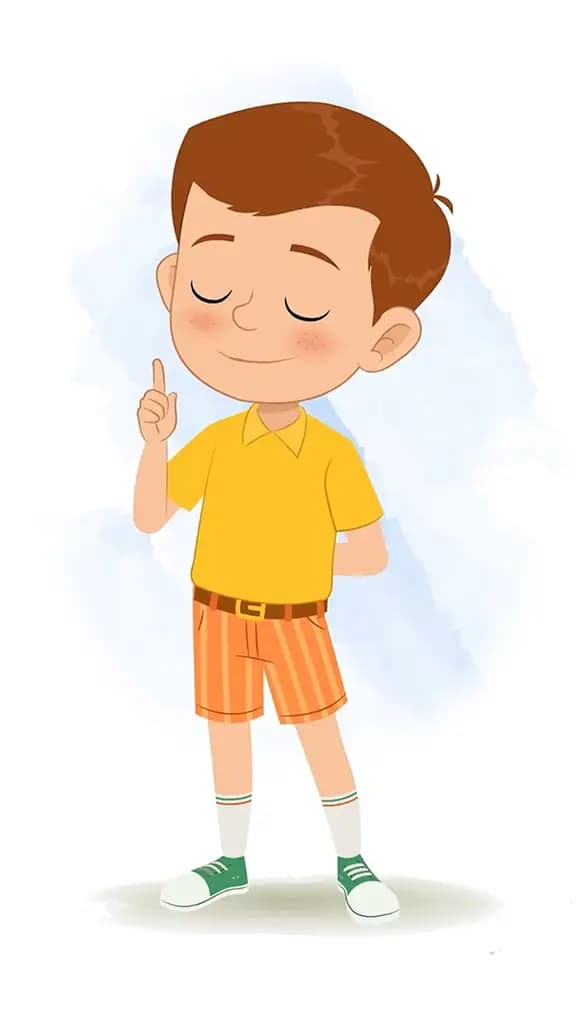 A little boy saying no animated cartoon character aka johny