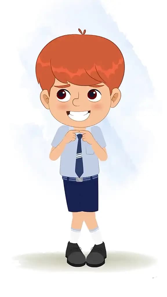A red hair nervous boy animated cartoon character aka max