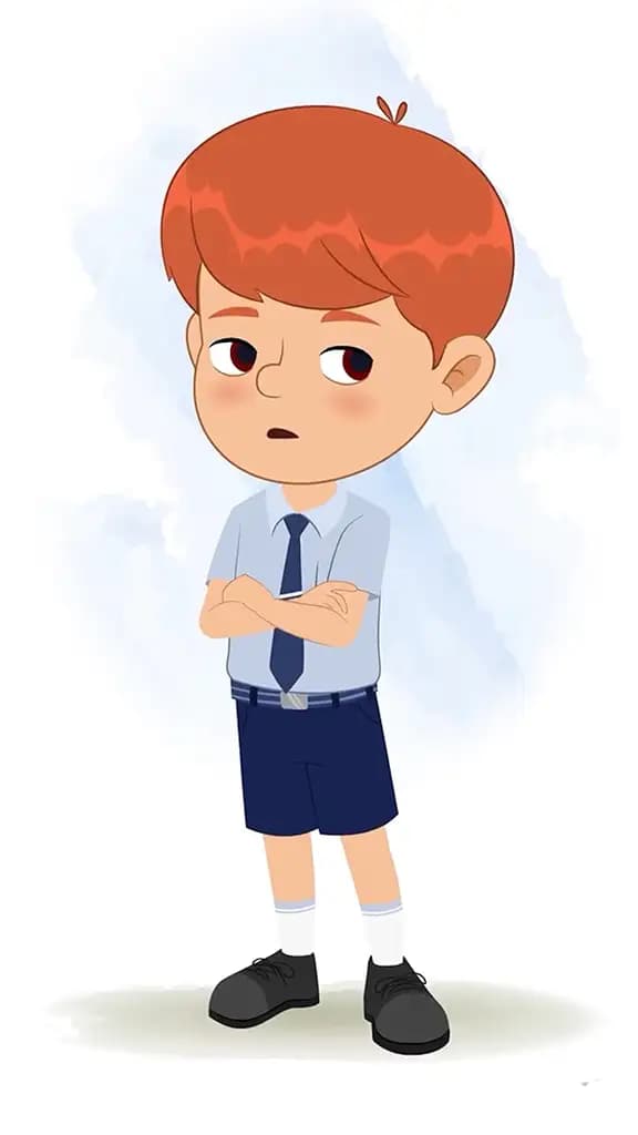 An annoyed red hair boy animated cartoon character aka max 3/4