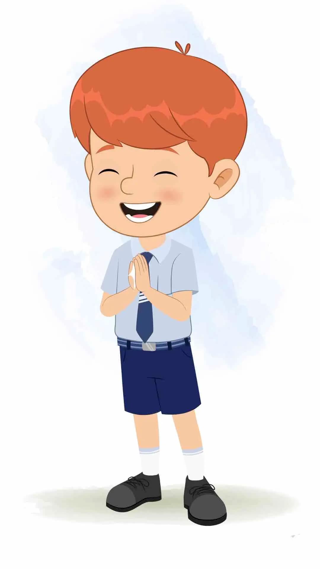 A red hair boy clapping animated cartoon character aka max