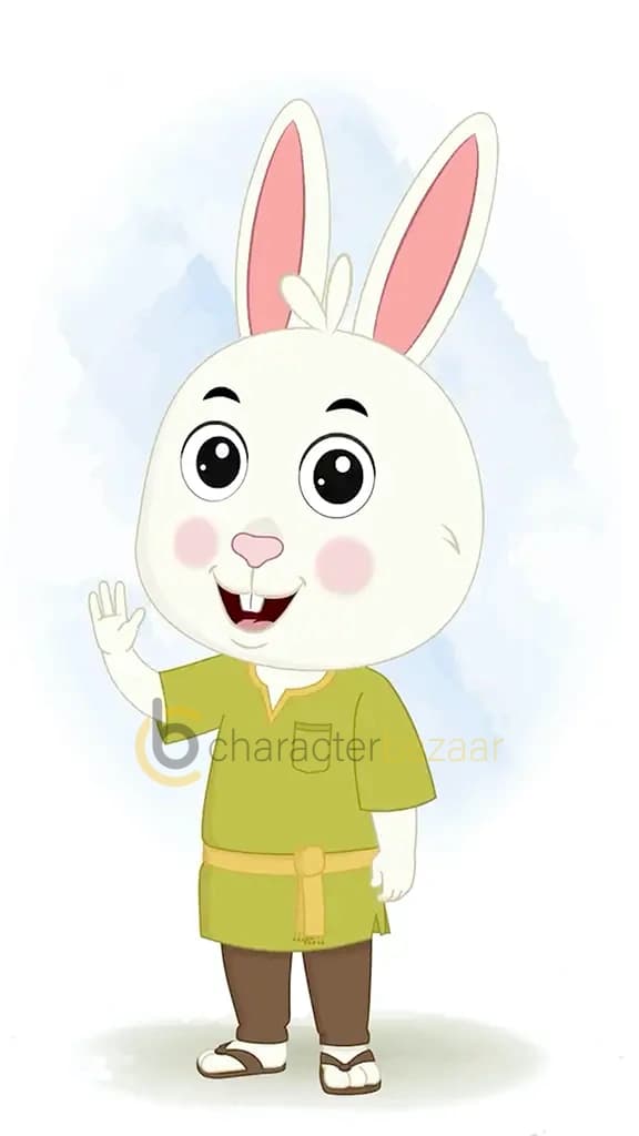 A rabbit saying hello animated cartoon character aka heera the rabbit