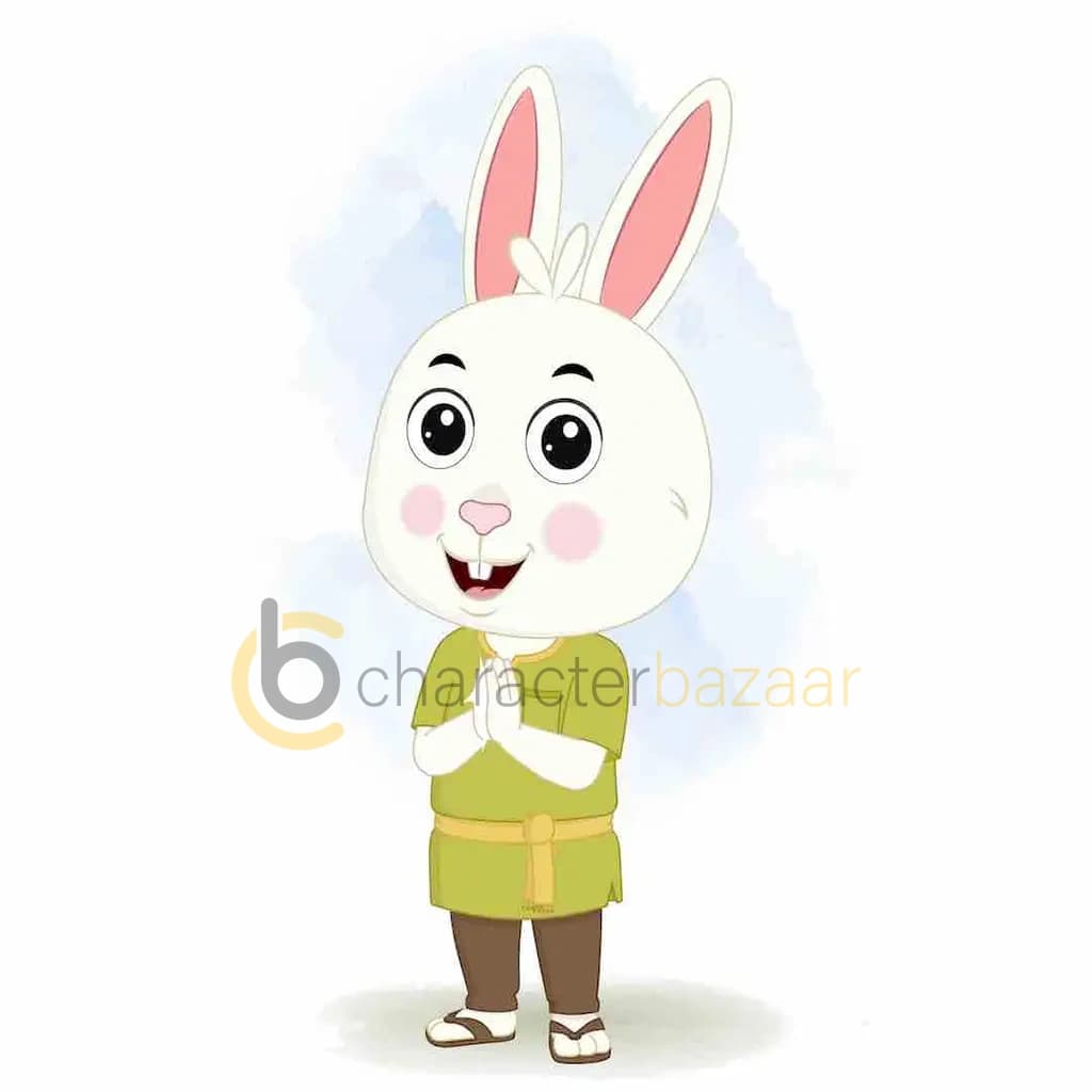 A rabbit clapping animated cartoon character aka heera the rabbit
