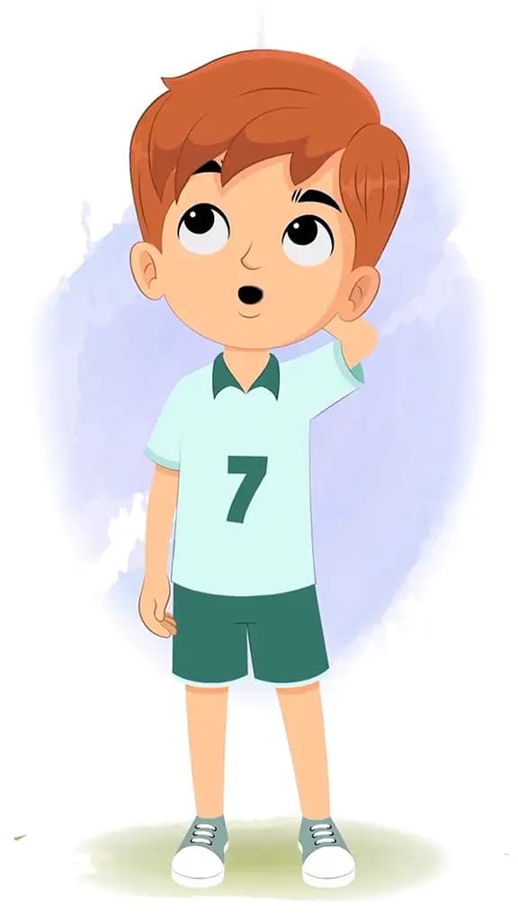 A confused sports boy animated cartoon character aka roman