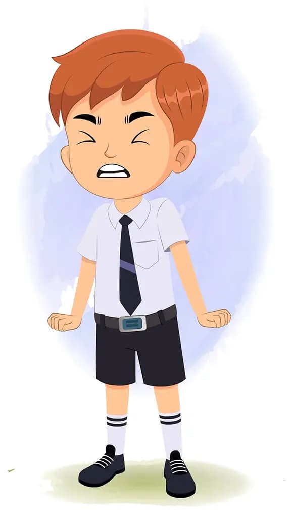 A little angry boy animated cartoon character aka roman 3/4