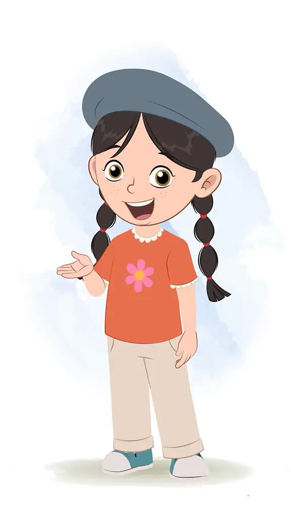 A cute girl talking animated cartoon character aka maya 3/4