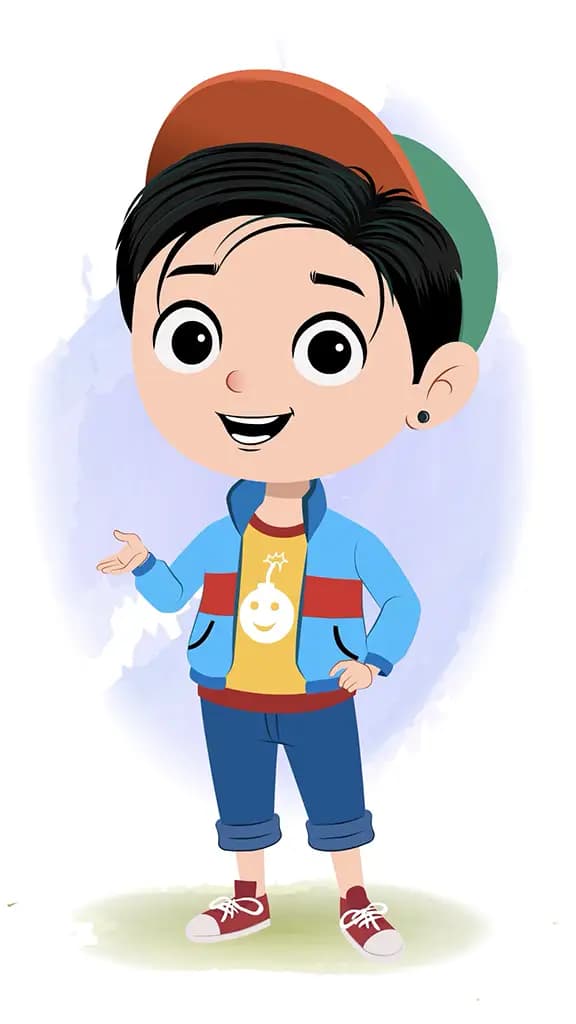 A stylish boy talking animated cartoon character aka navi 3/4