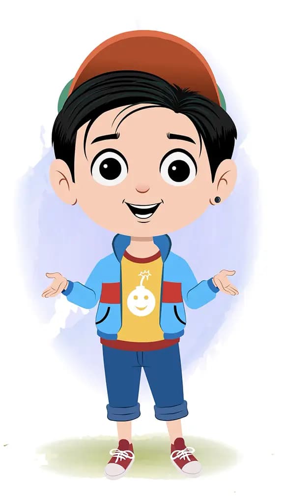 A stylish boy talking animated cartoon character aka navi