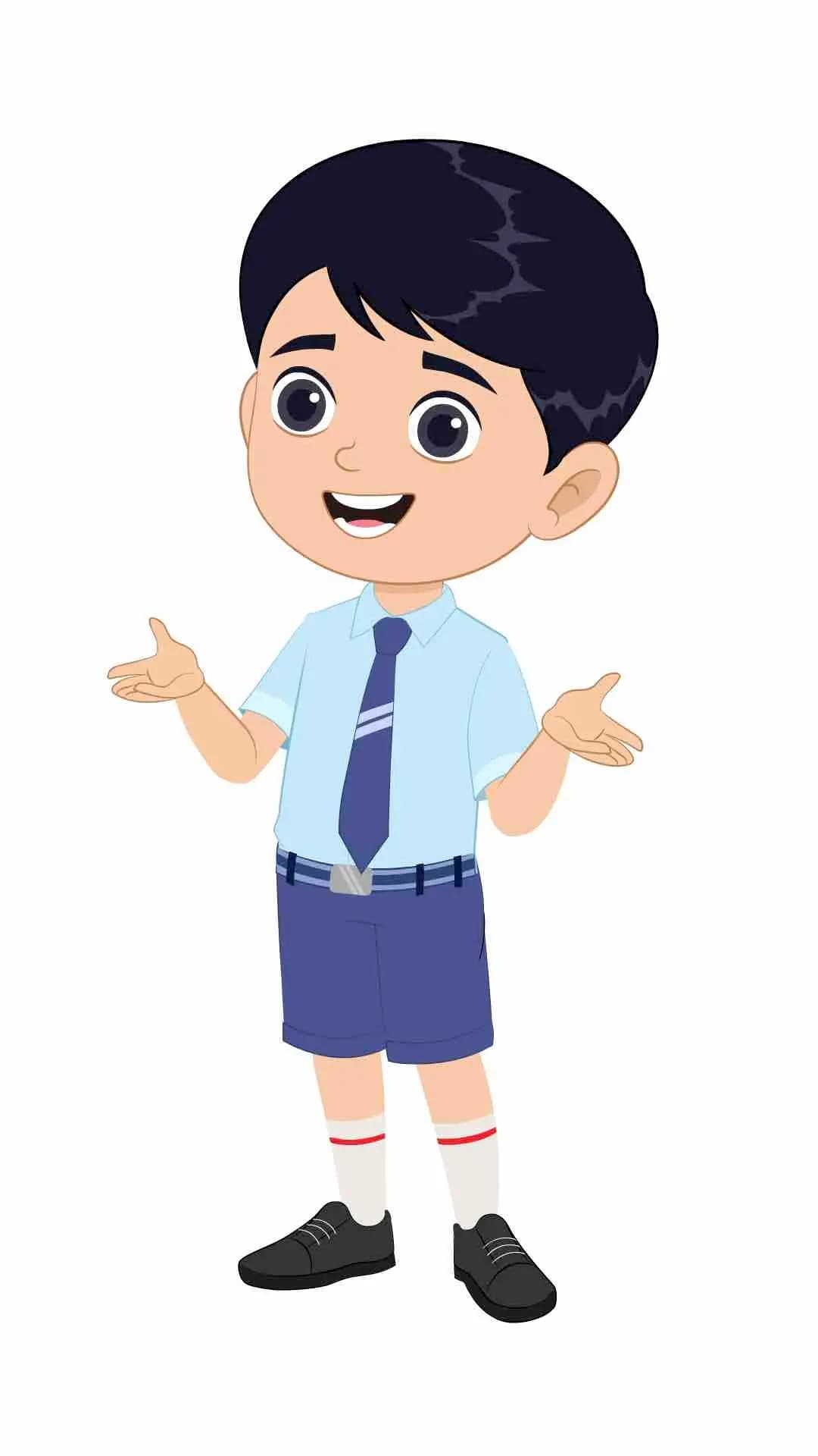 An Indian school boy talking animated cartoon character aka ishaan 3/4