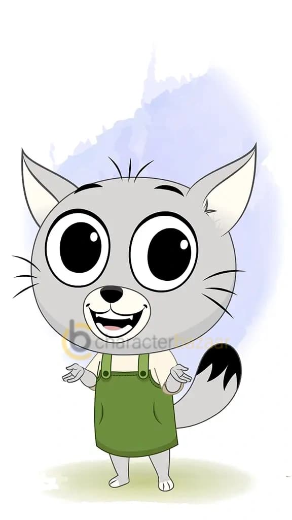 A cat talking animated cartoon character aka kitty the kitten 3/4