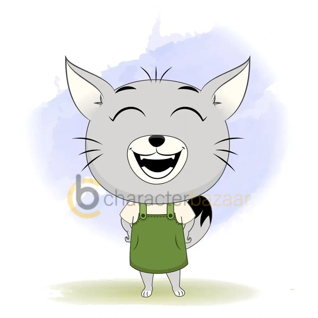 A cat laughing animated cartoon character aka kitty the kitten