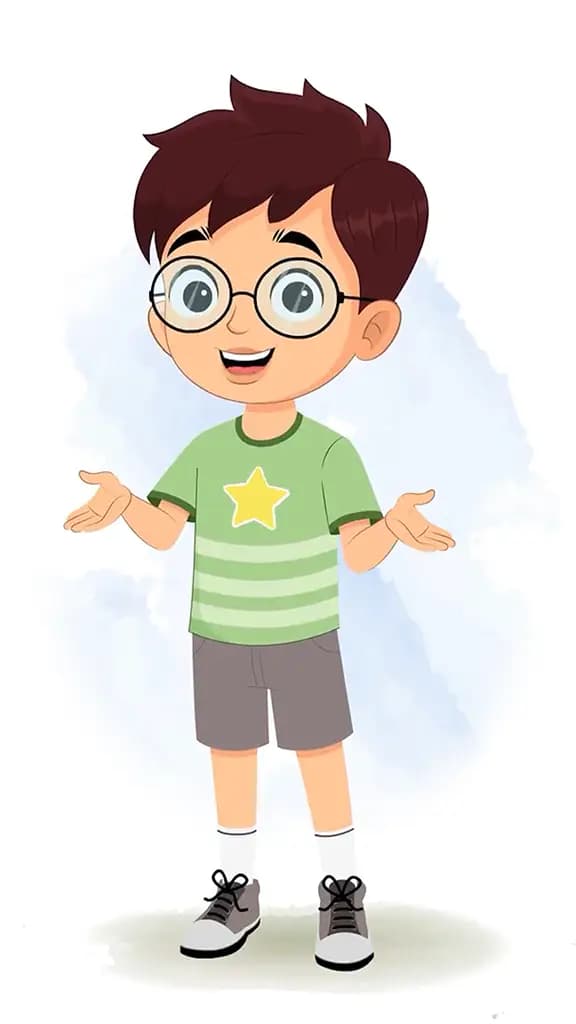 A cute boy talking animated cartoon character aka harry 3/4