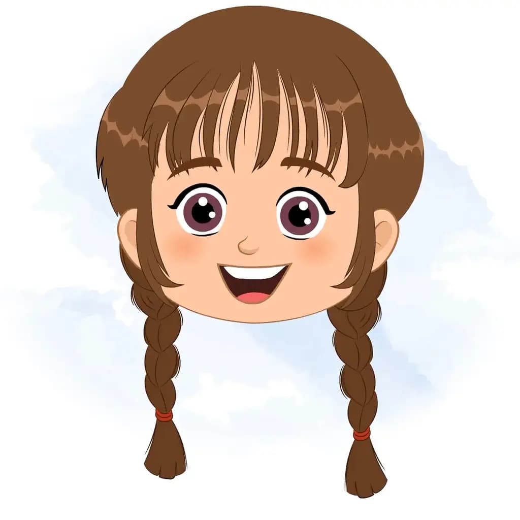 A cute girl animated cartoon face with different facial expressions aka tannu