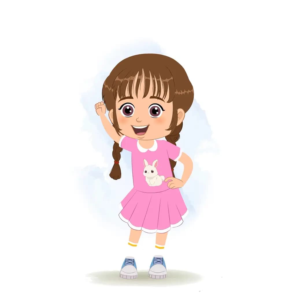 A cute girl dancing animated cartoon character aka tannu