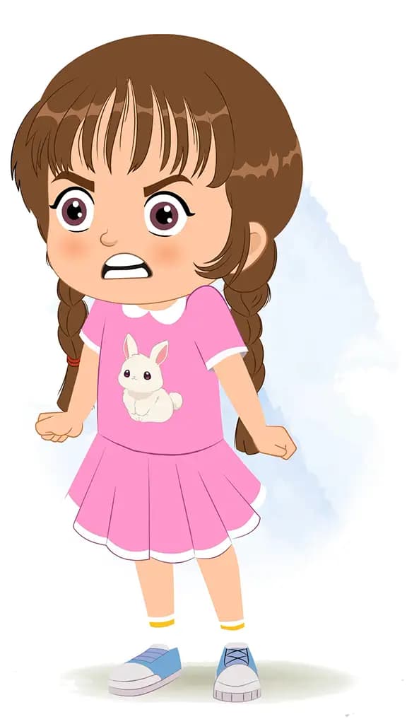 An angry cute girl animated cartoon character aka tannu 3/4