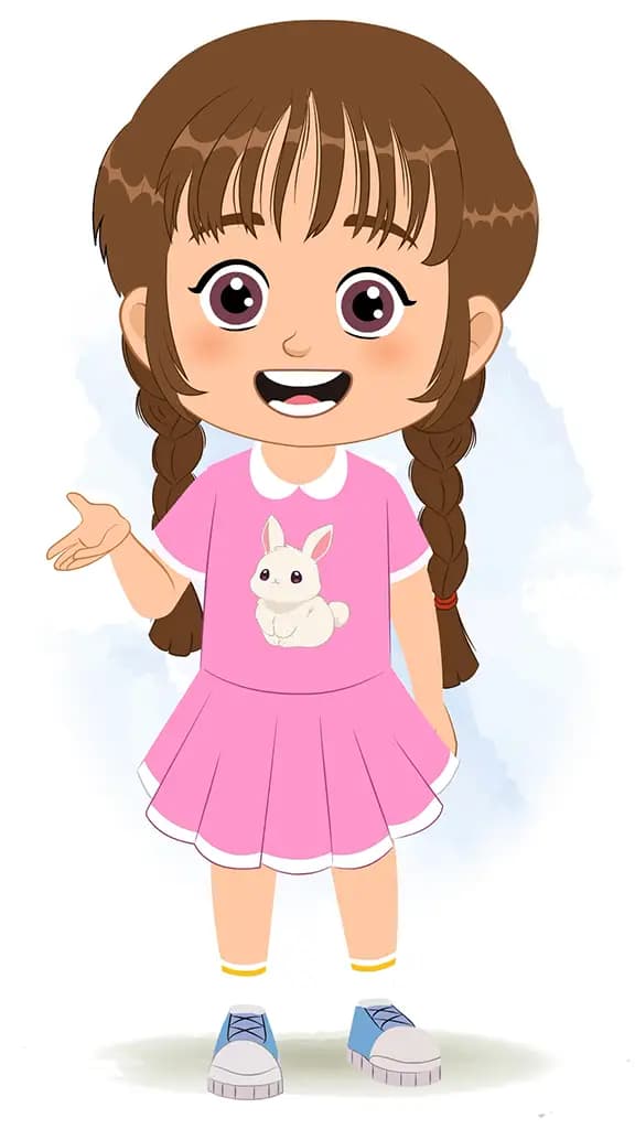 A cute girl talking animated cartoon character aka tannu