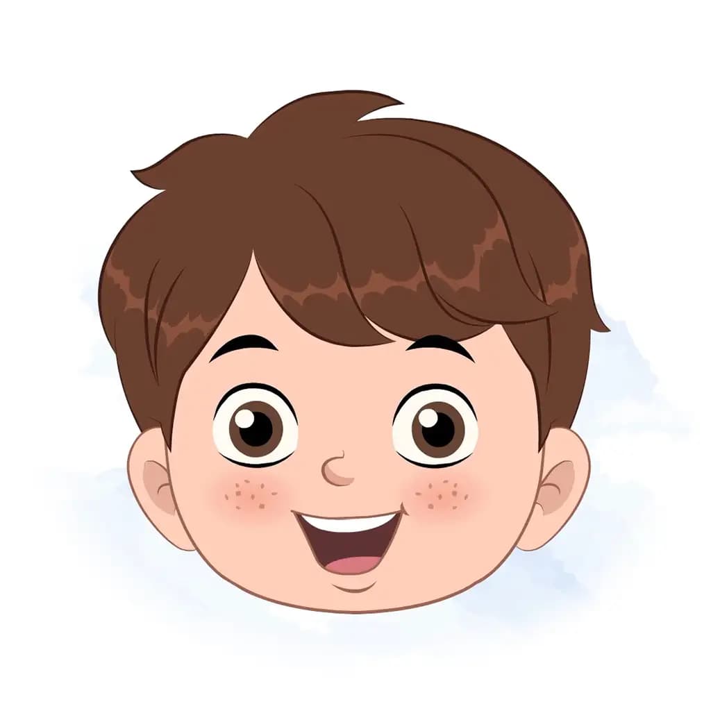 A cute sport boy animated cartoon face with different facial expressions aka sai