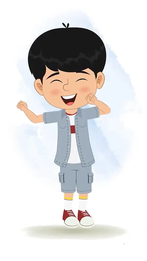 A little Indian boy dancing animated cartoon character aka aarav