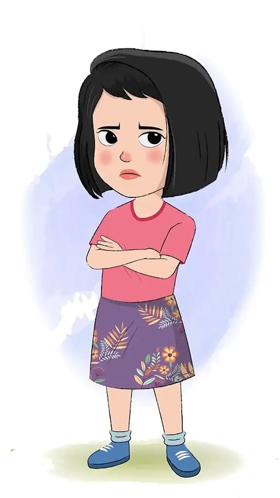 An annoyed little girl animated cartoon character aka anaya 3/4