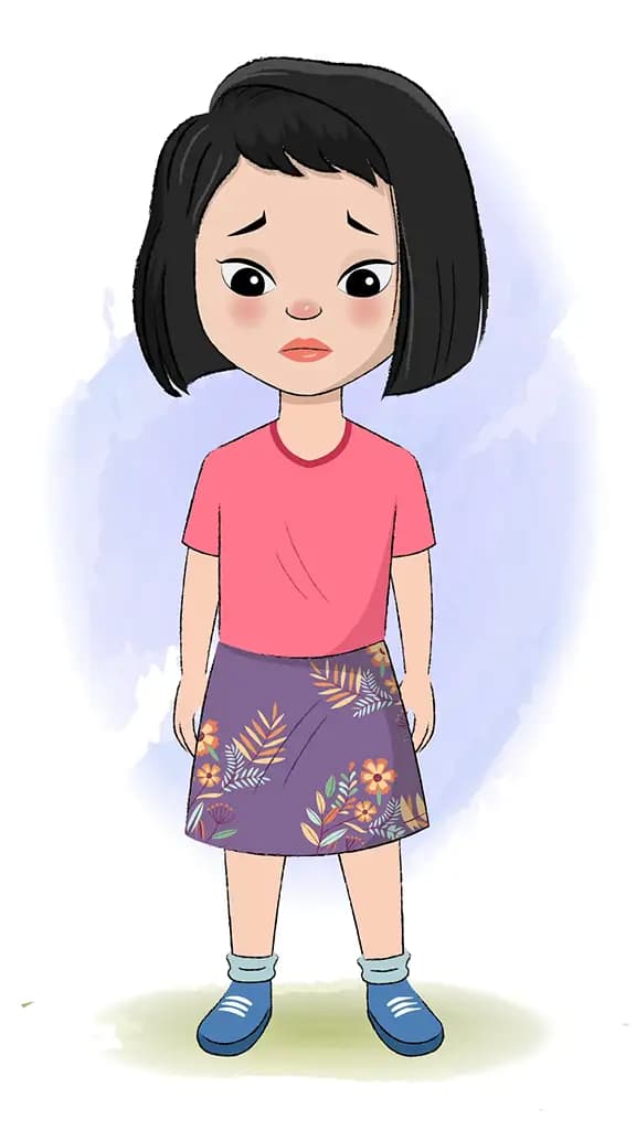 A little girl sad animated cartoon character aka anaya