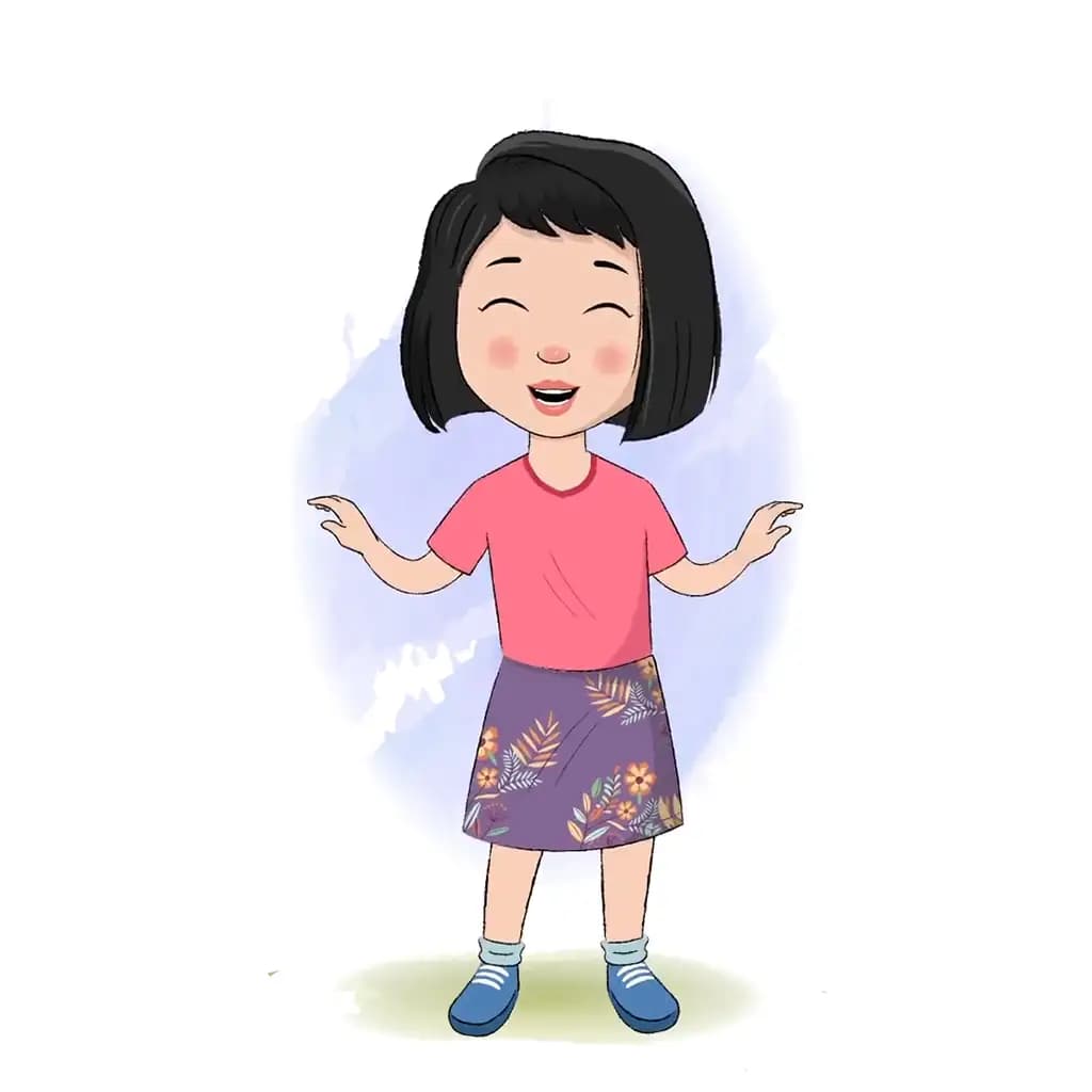 A little girl dancing animated cartoon character aka anaya