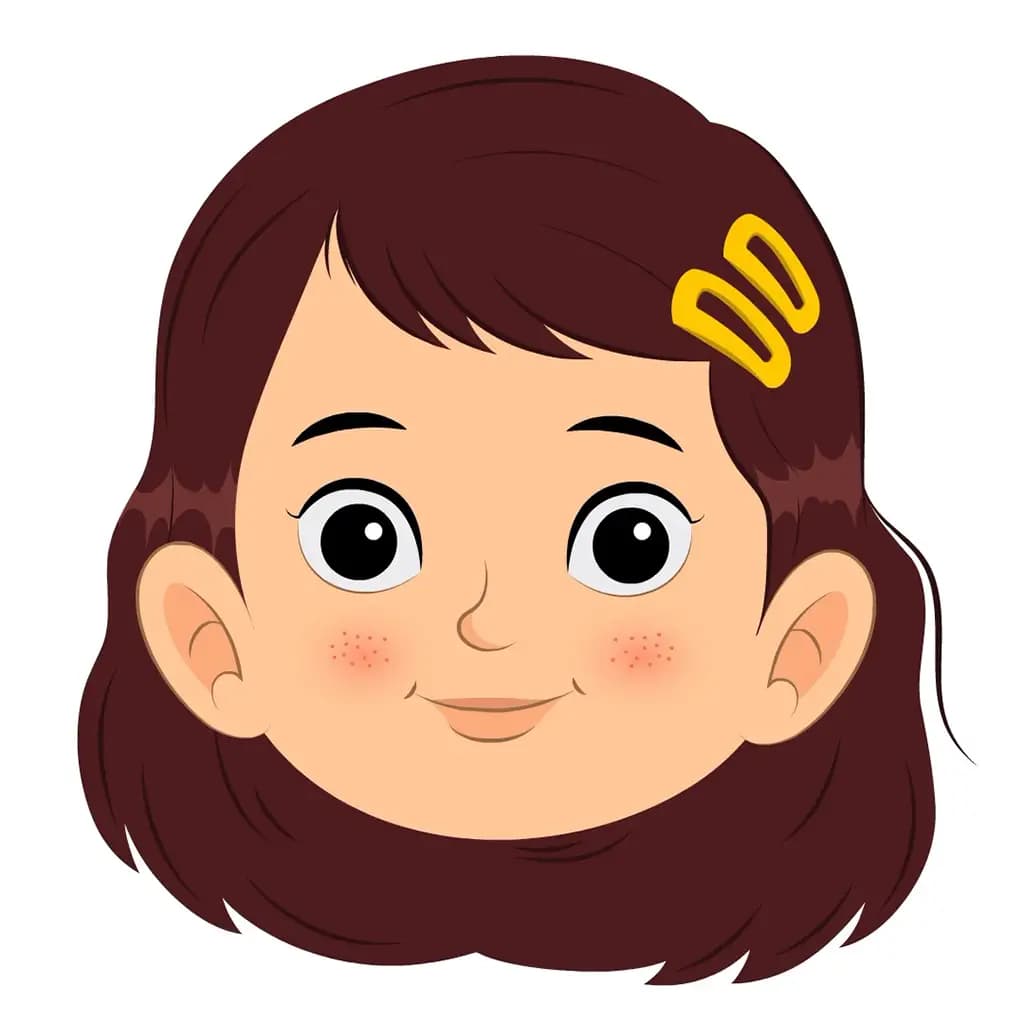 A cute girl animated cartoon face with different facial expressions aka avni