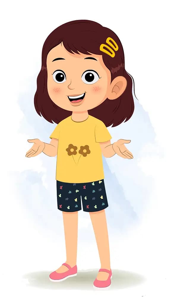 A cute girl talking animated cartoon character aka avni 3/4