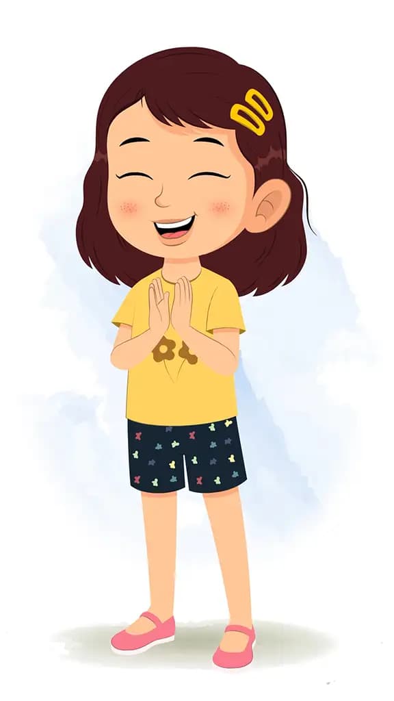 A cute girl clapping animated cartoon character aka avni 3/4