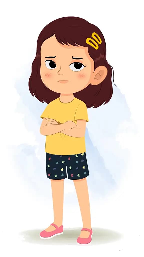 An annoyed cute girl animated cartoon character aka avni 3/4