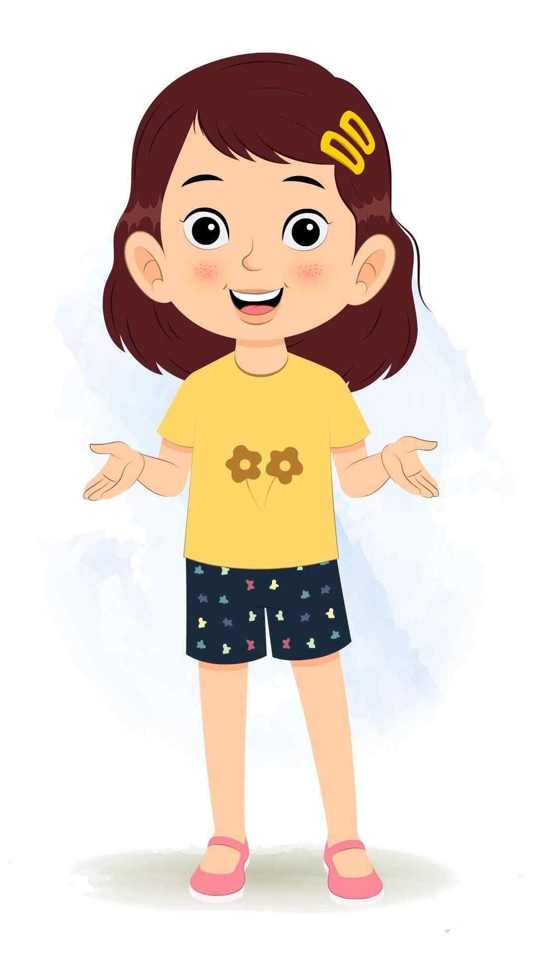 A cute girl talking animated cartoon character aka avni