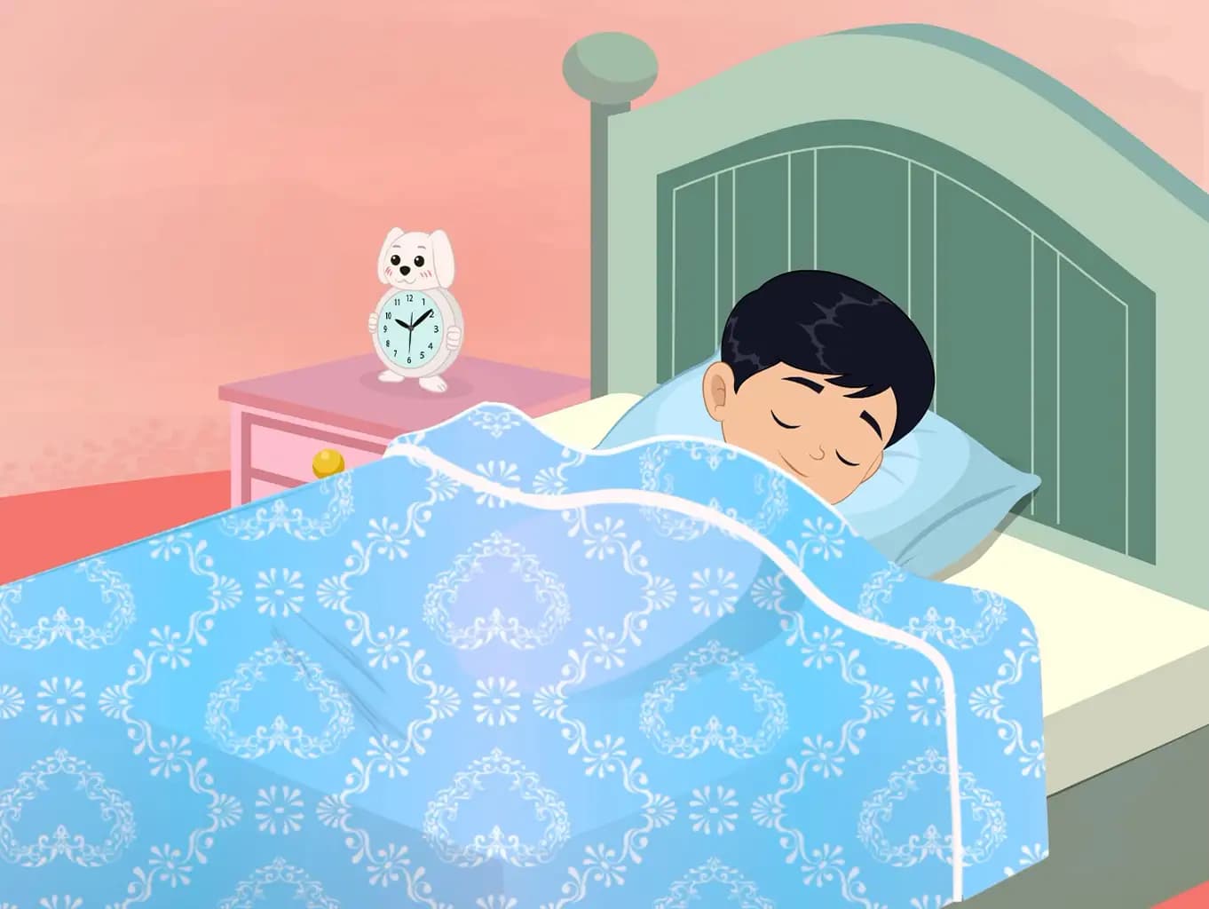 A cute boy sleeping on bedroom animated cartoon character aka ishaan