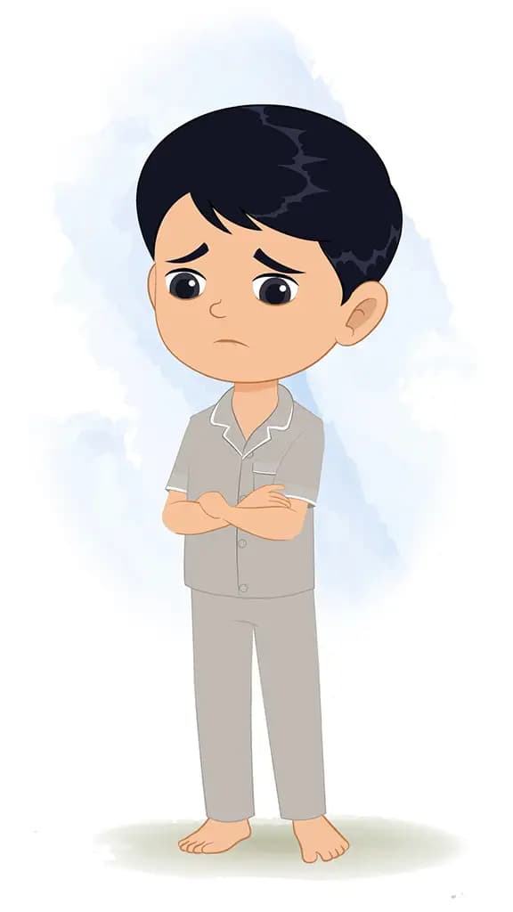 An Indian boy sad animated cartoon character aka ishaan 3/4