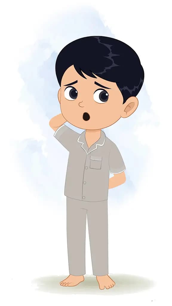 A confused Indian boy animated cartoon character aka ishaan 3/4