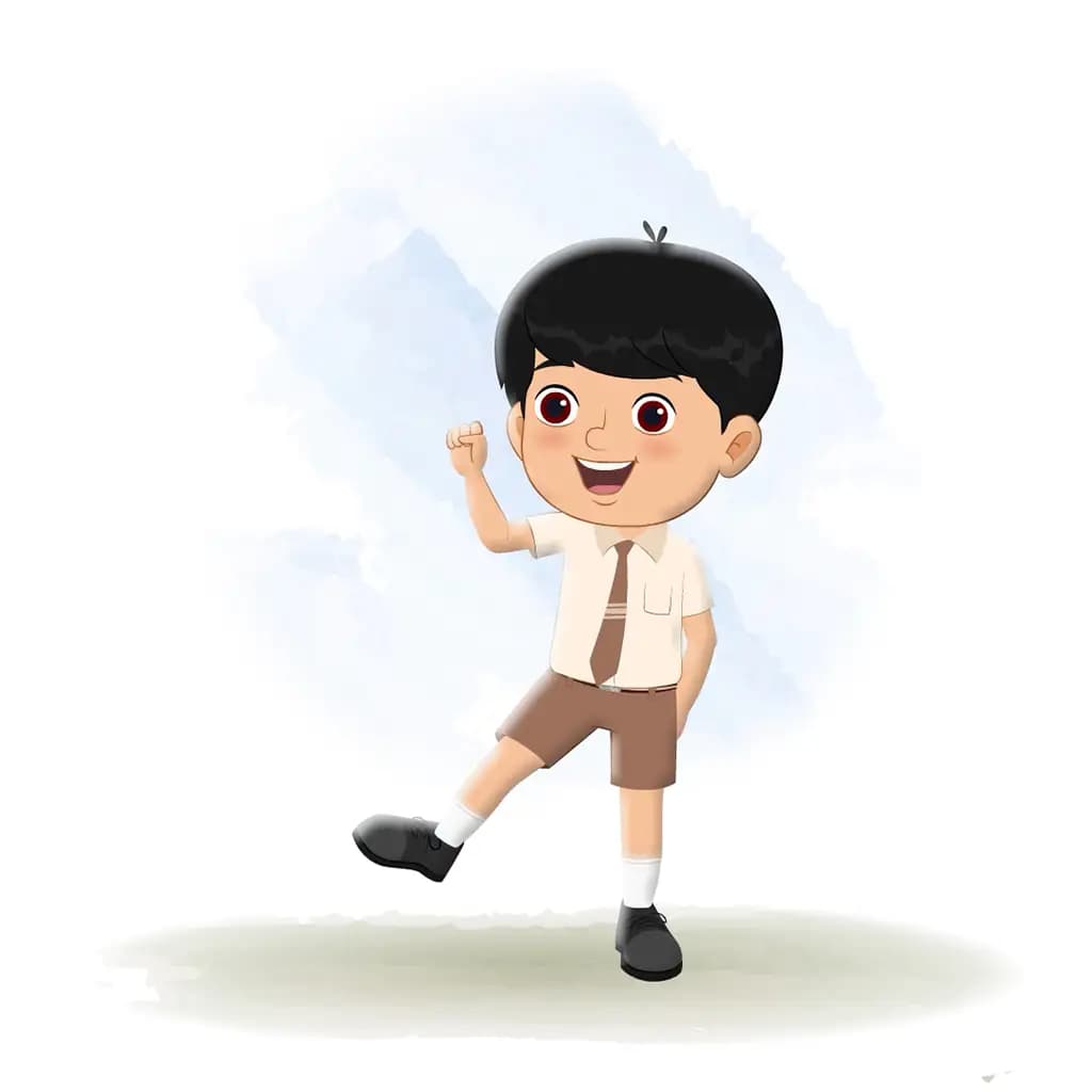 A cute school boy dancing animated cartoon character aka aarav
