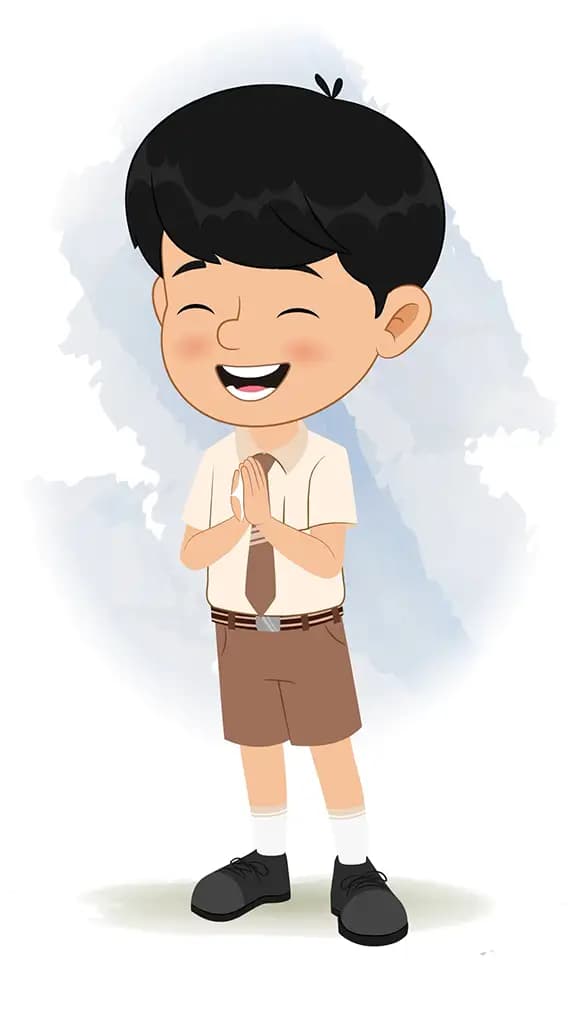 A cute school boy clapping animated cartoon character aka aarav