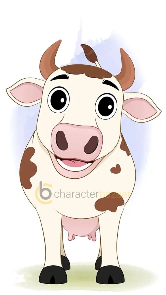 A cow talking animated cartoon character aka choti the cow