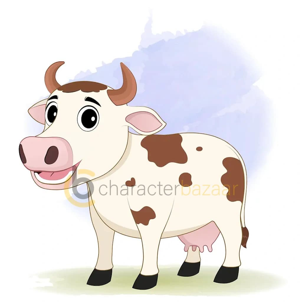 A cow talking animated character cartoon vector aka choti the cow 3/4