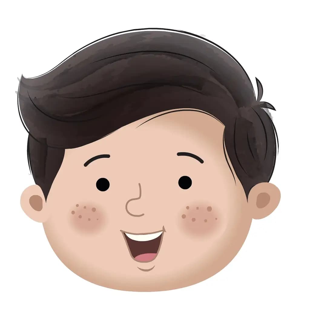 A little boy animated cartoon face with different facial expressions aka lucas