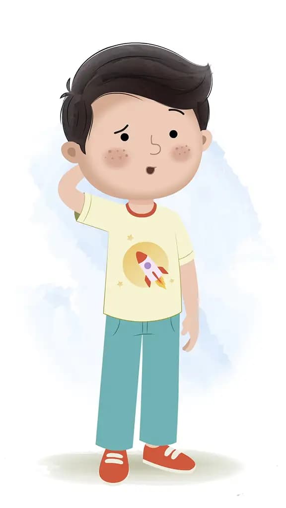 A little confused boy animated cartoon character aka lucas