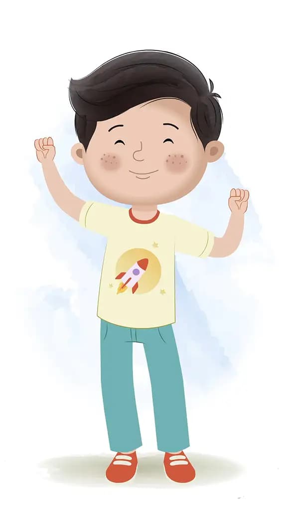 A little boy dancing animated cartoon character aka lucas