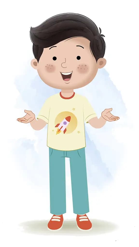 A little boy talking animated cartoon character aka lucas