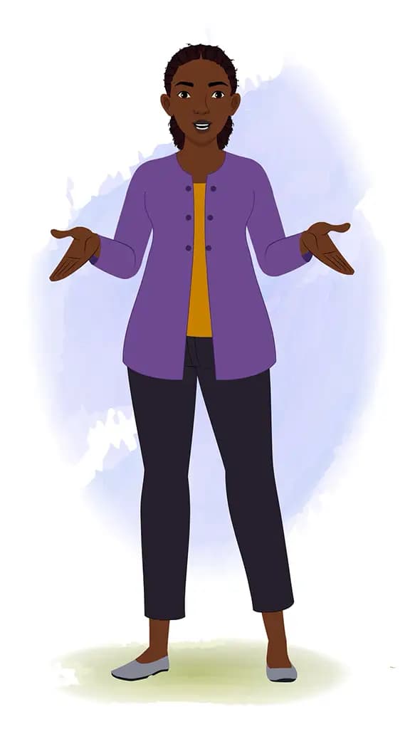 A black female teacher talking animated cartoon character aka miss luna