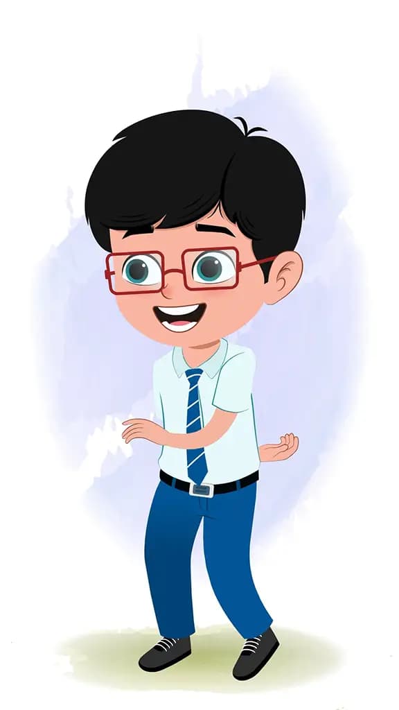 A school boy dancing animated cartoon character aka daksh