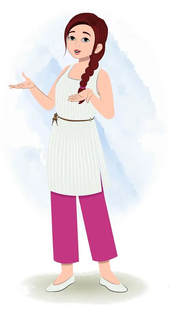 A female teacher talking animated cartoon character aka ritu 3/4