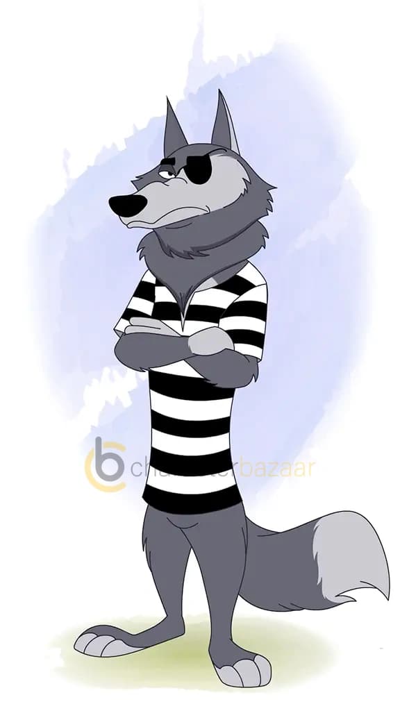 annoyed thief wolf animal animated cartoon character