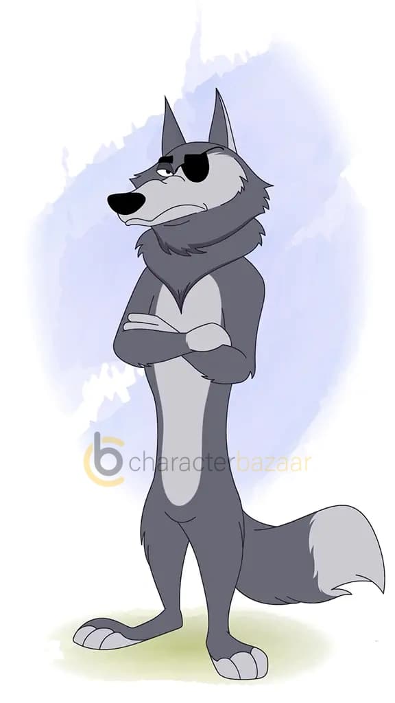 annoyed thief wolf animated cartoon character