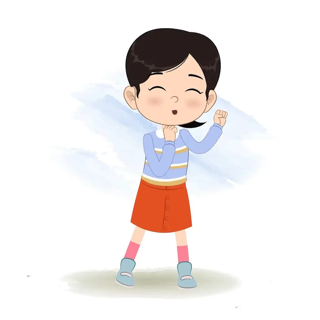 A little girl dancing animated cartoon character aka jiya