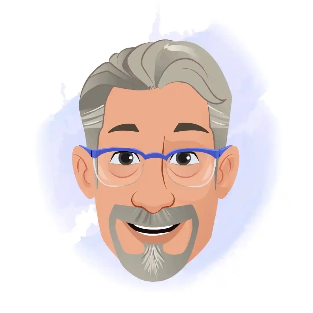 A businessman animated cartoon face with different facial expressions AKA George