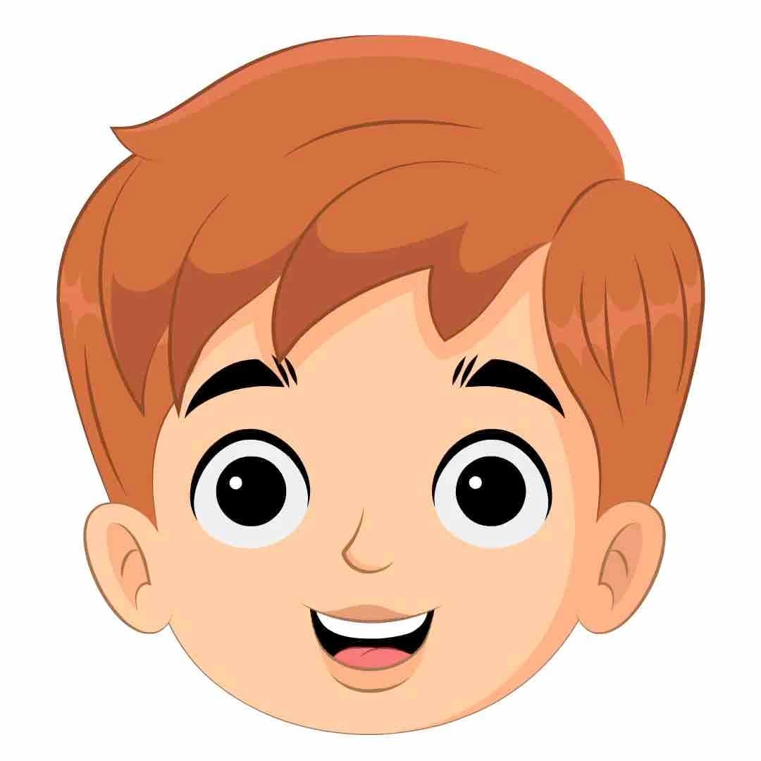 A little boy animated cartoon face with different facial expressions aka roman